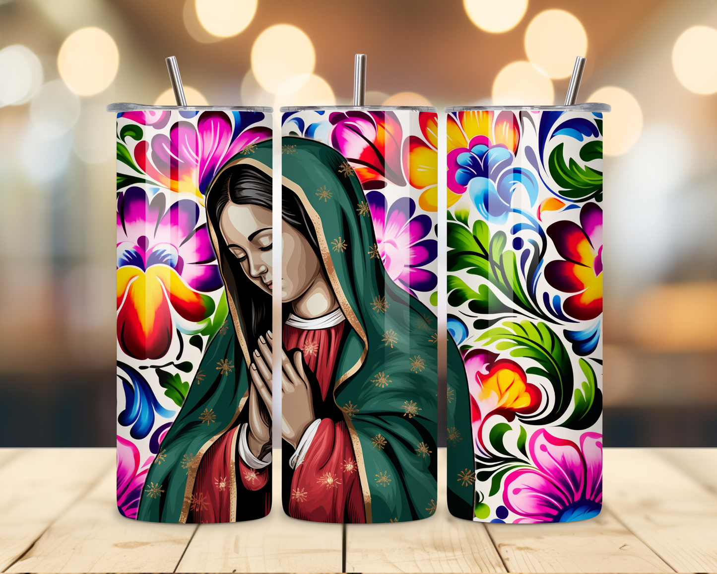 Virgen de Guadalupe Assorted Designs #1 - 20 Oz Stainless Steel Tumbler