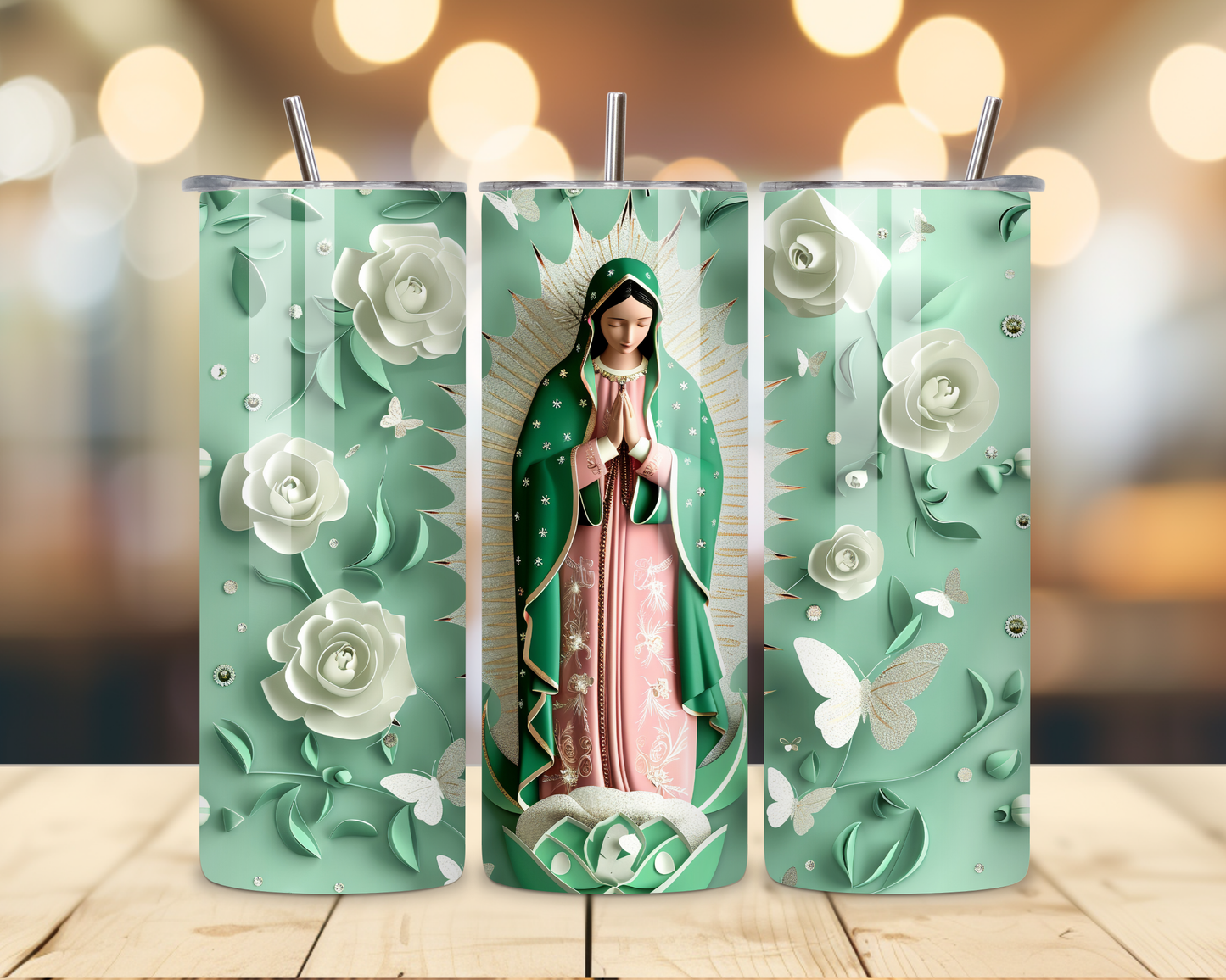 Virgen de Guadalupe Assorted Designs #5 - 20 Oz Stainless Steel Tumbler