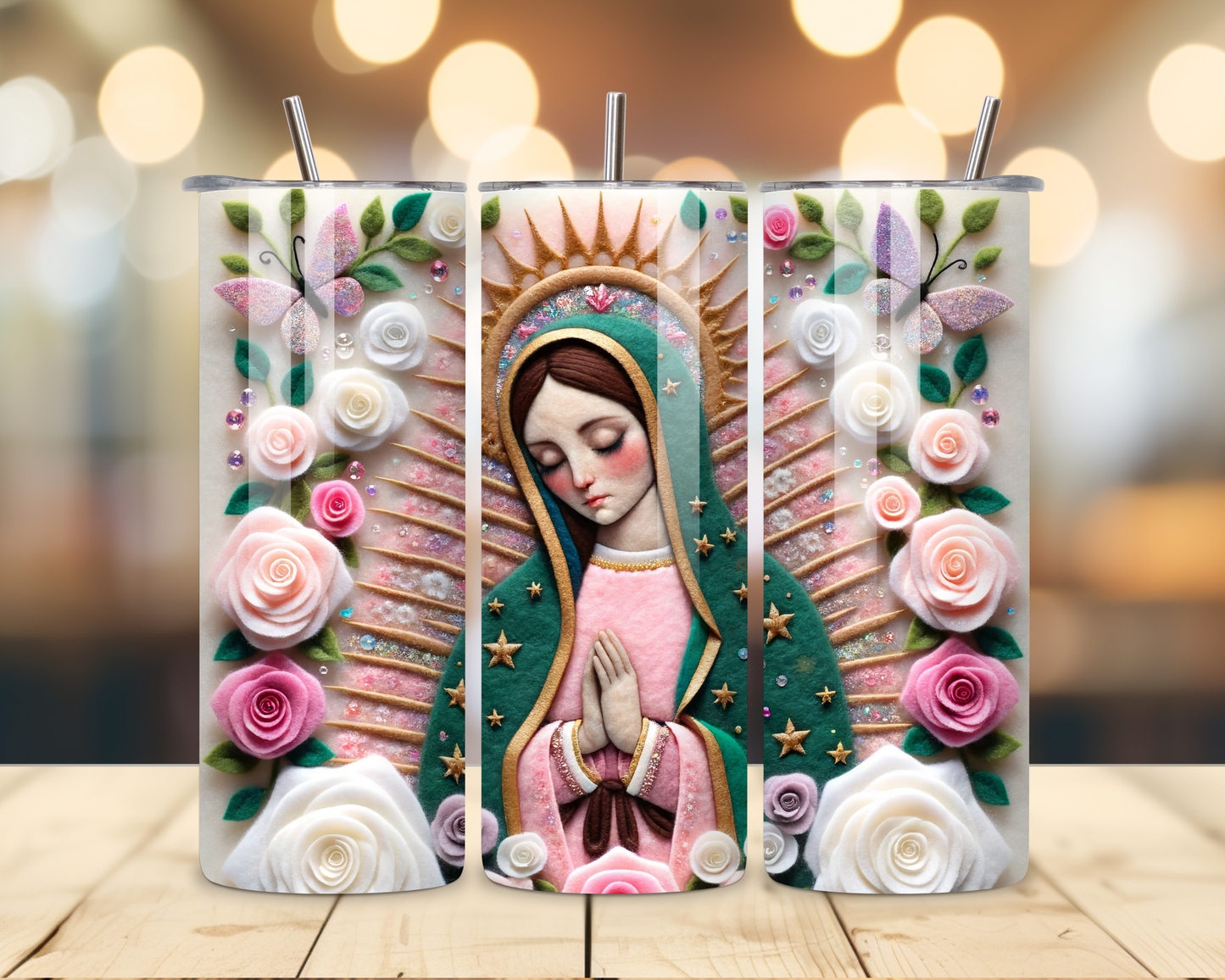 Virgen de Guadalupe Assorted Designs #5 - 20 Oz Stainless Steel Tumbler