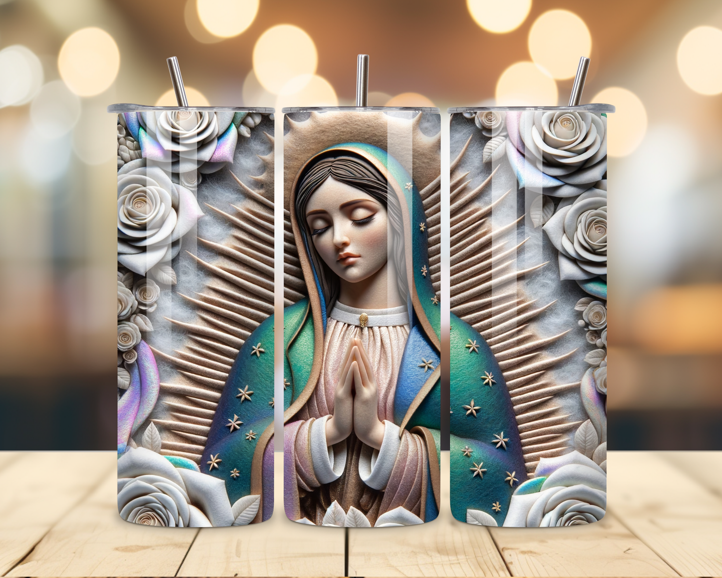 Virgen de Guadalupe Assorted Designs #5 - 20 Oz Stainless Steel Tumbler