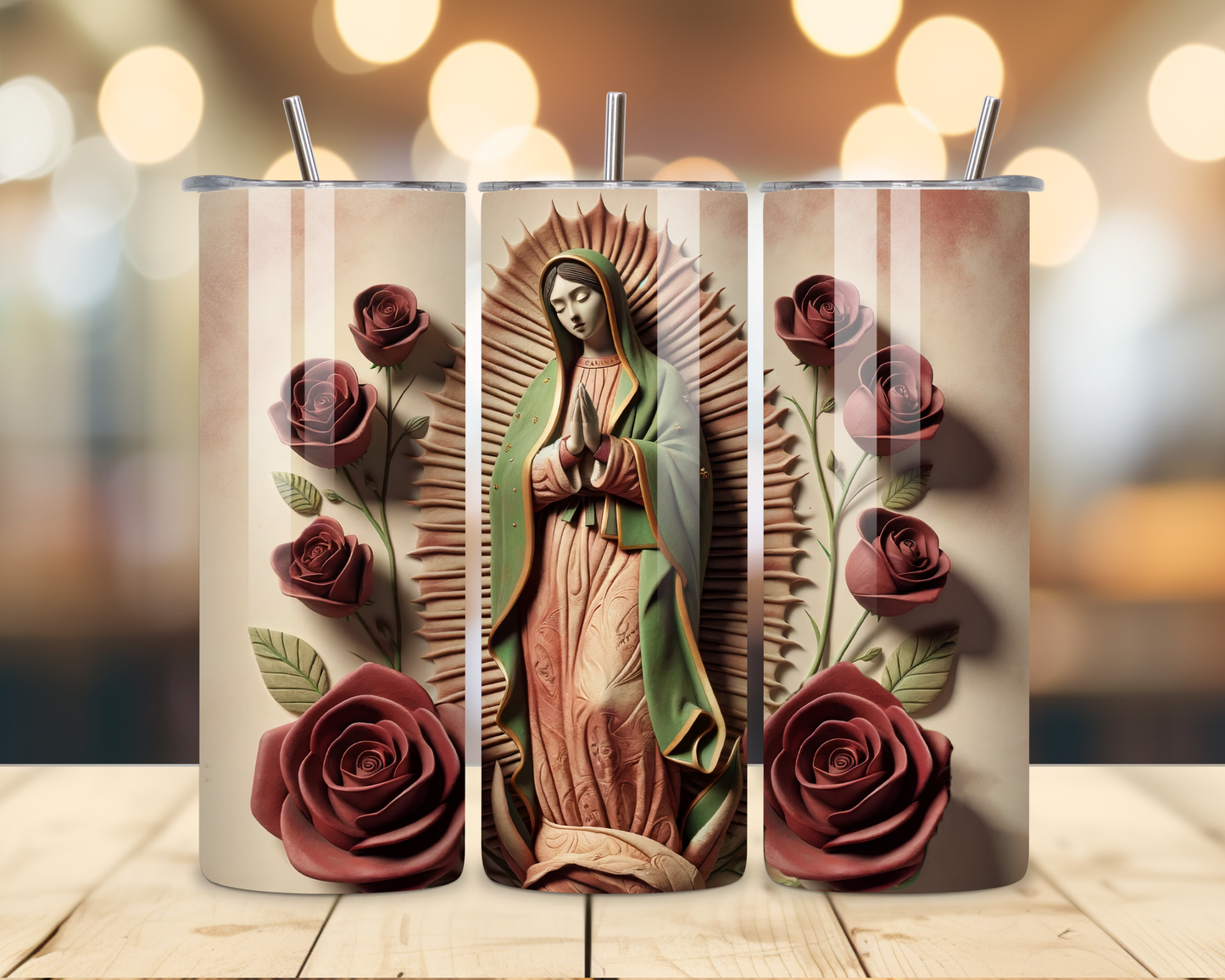 Virgen de Guadalupe Assorted Designs #6 - 20 Oz Stainless Steel Tumbler