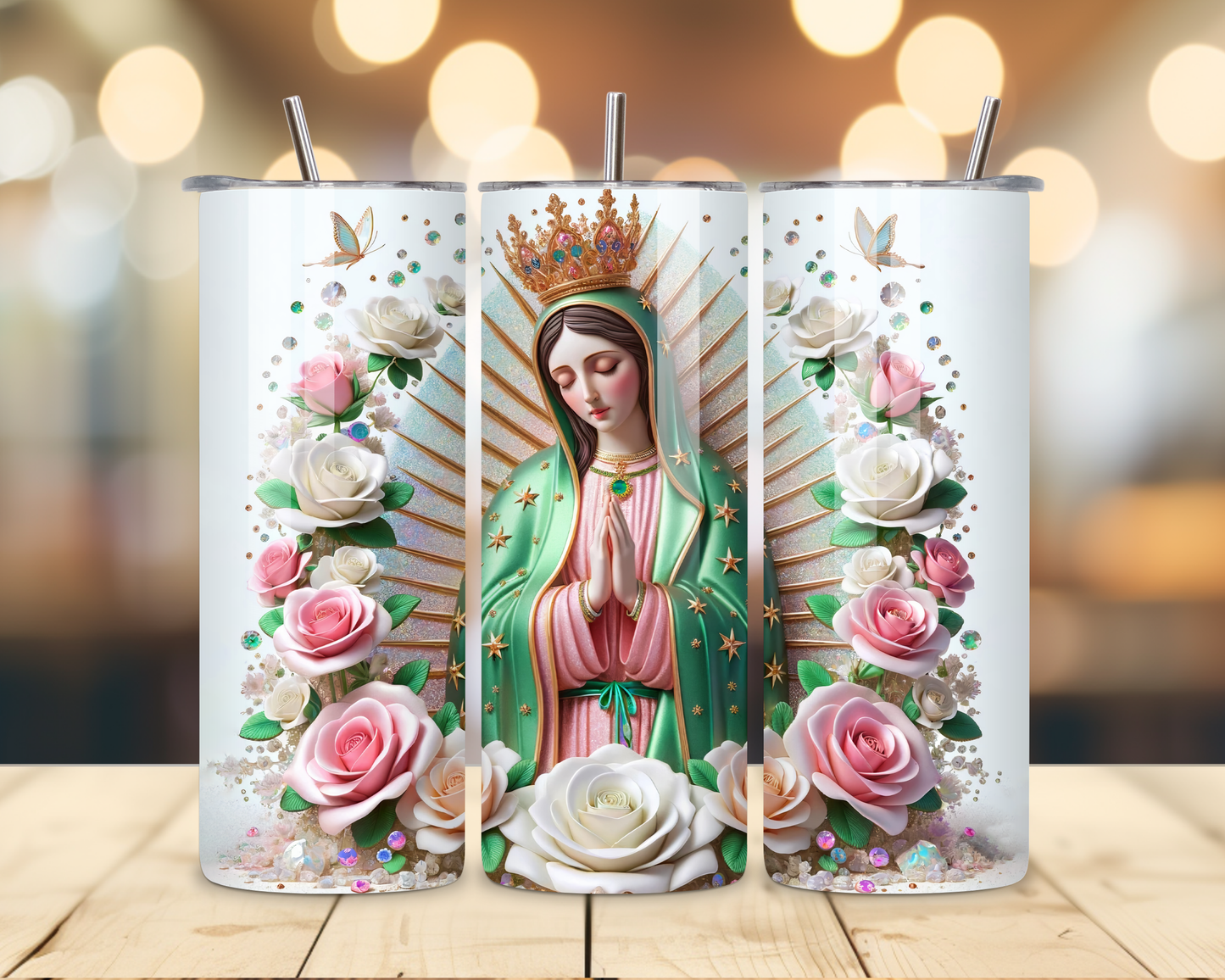 Virgen de Guadalupe Assorted Designs #6 - 20 Oz Stainless Steel Tumbler