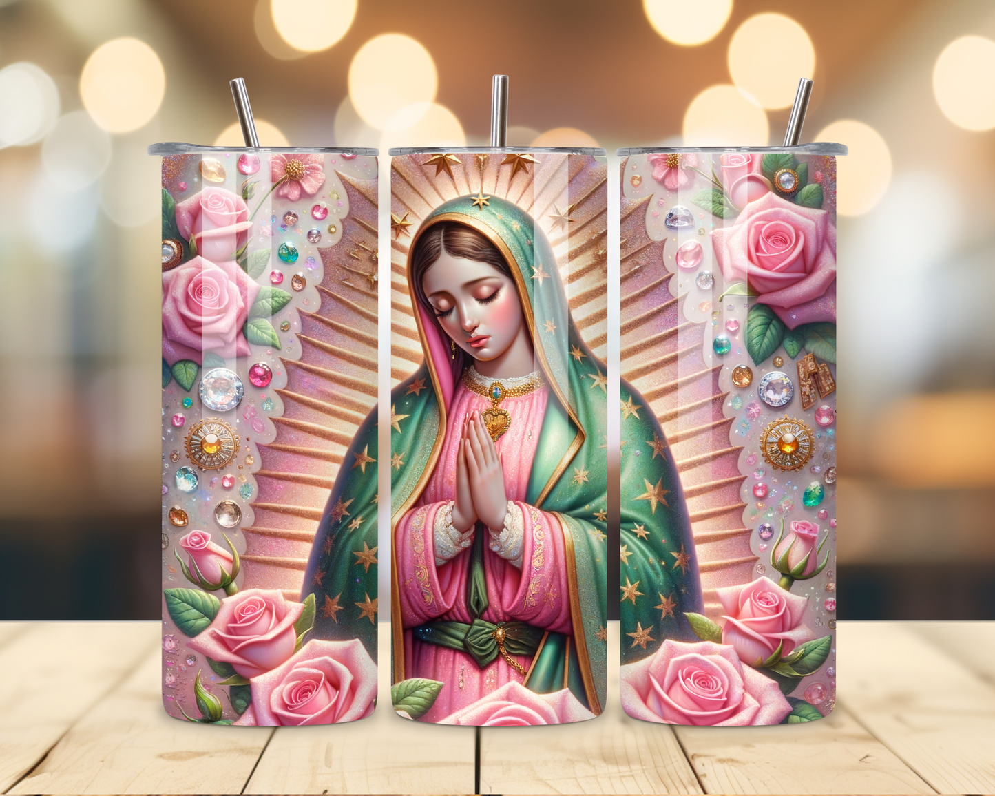 Virgen de Guadalupe Assorted Designs #6 - 20 Oz Stainless Steel Tumbler