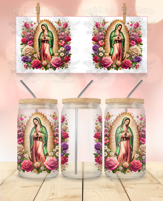 Virgen de Guadalupe #2 - 16 Oz Libbey Glass Can