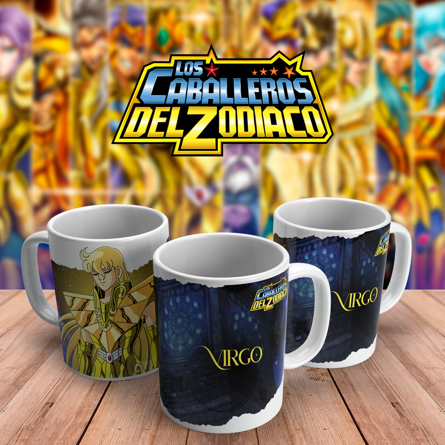 Caballeros del Zodiaco #2 11oz & 15oz Ceramic Mugs Tazas
