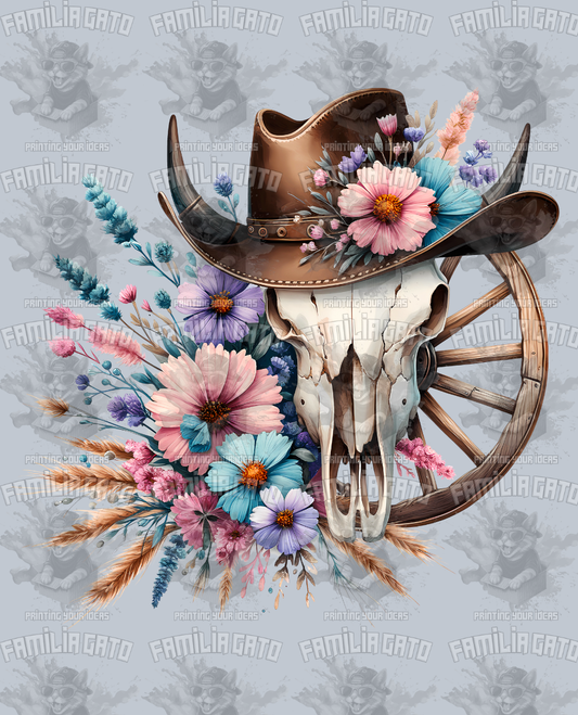 Western Bull/Cow Skull #1 DTF Transfer