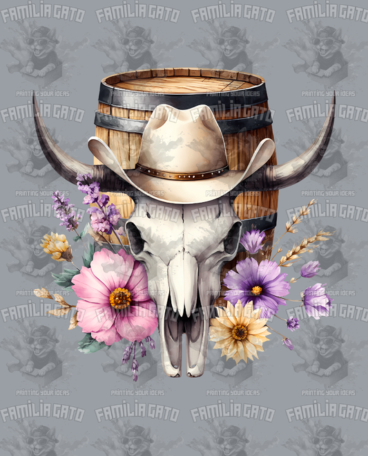 Western Bull/Cow Skull #10 DTF Transfer