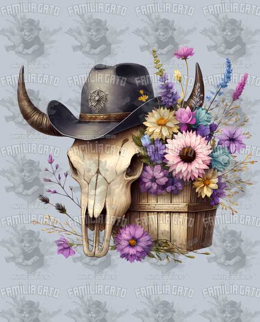 Western Bull/Cow Skull #11 DTF Transfer