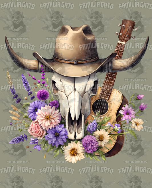 Western Bull/Cow Skull #12 DTF Transfer