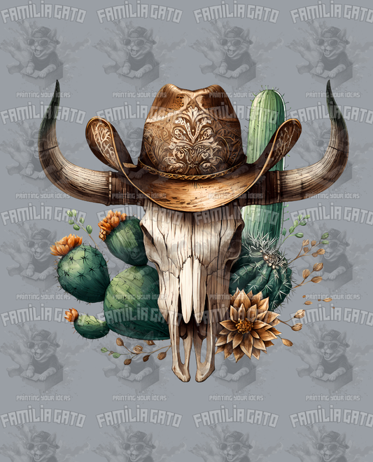 Western Bull/Cow Skull #13 DTF Transfer