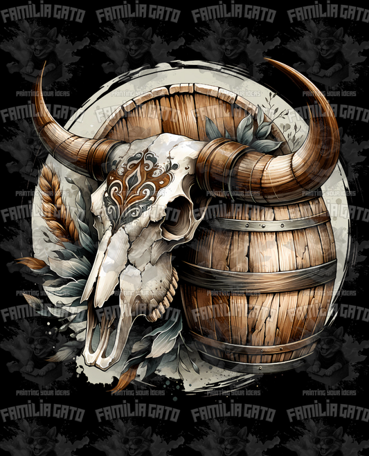 Western Bull/Cow Skull #14 DTF Transfer