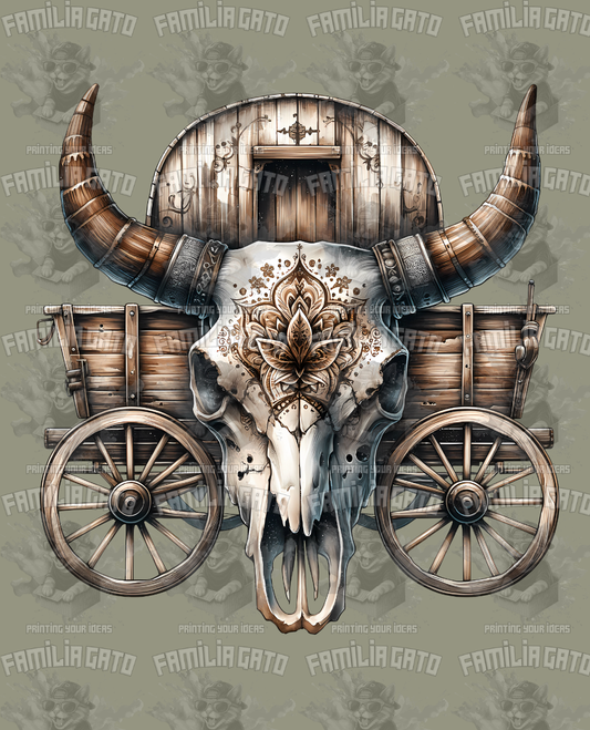 Western Bull/Cow Skull #15 DTF Transfer
