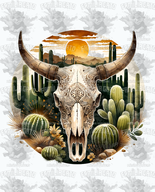 Western Bull/Cow Skull #18 DTF Transfer
