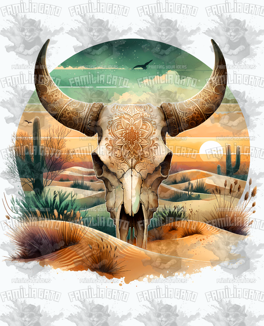 Western Bull/Cow Skull #19 DTF Transfer