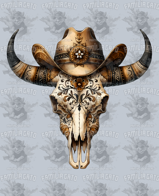 Western Bull/Cow Skull #2 DTF Transfer