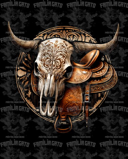 Western Bull/Cow Skull #22 DTF Transfer