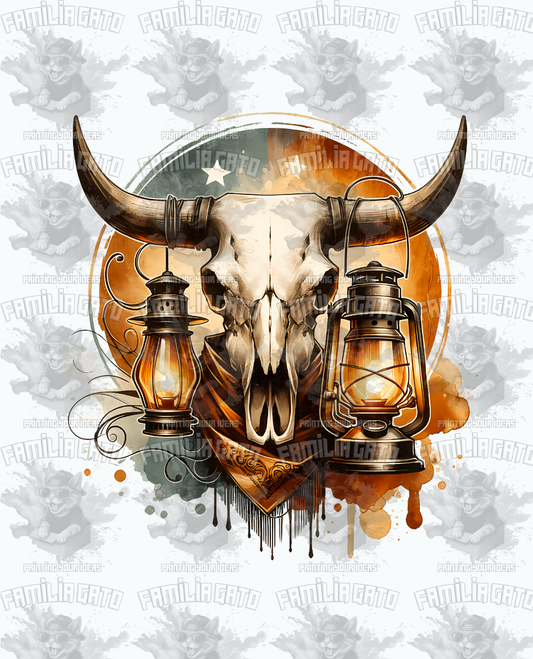 Western Bull/Cow Skull #23 DTF Transfer