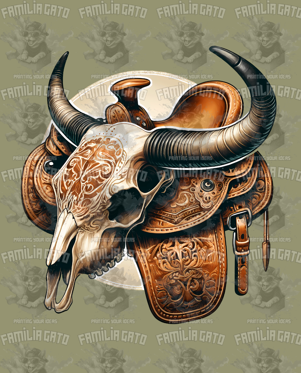 Western Bull/Cow Skull #25 DTF Transfer