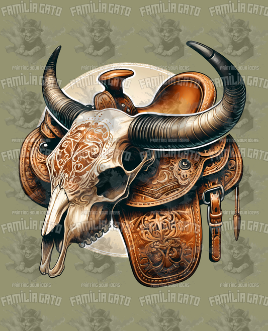 Western Bull/Cow Skull #25 DTF Transfer