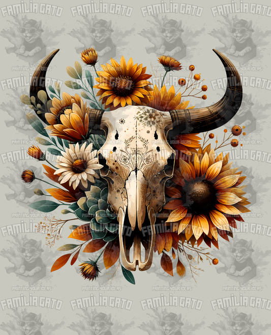 Western Bull/Cow Skull #26 DTF Transfer
