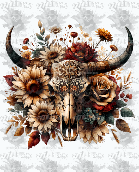 Western Bull/Cow Skull #27 DTF Transfer