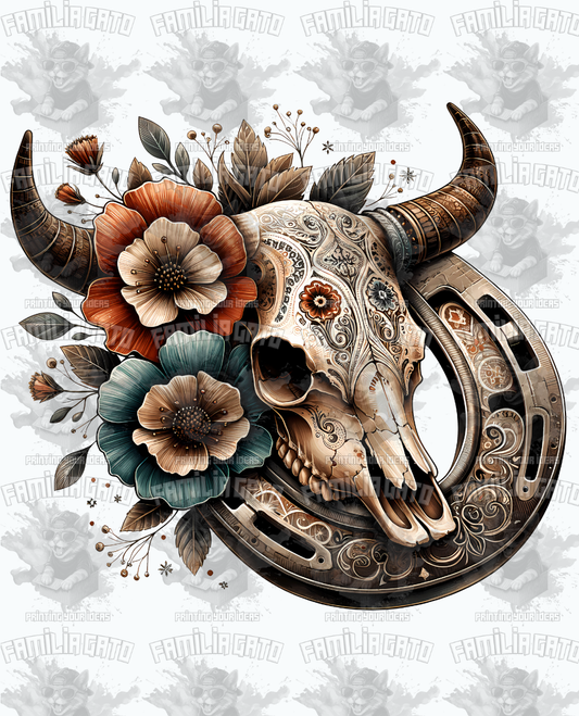 Western Bull/Cow Skull #28 DTF Transfer