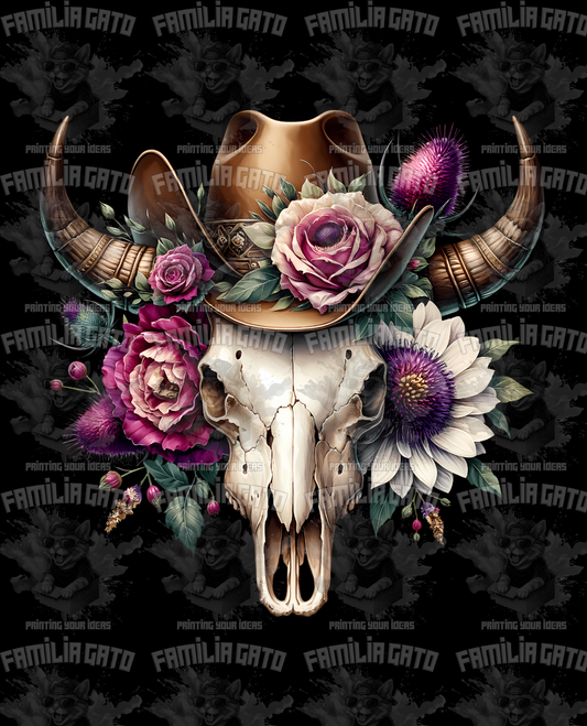 Western Bull/Cow Skull #3 DTF Transfer