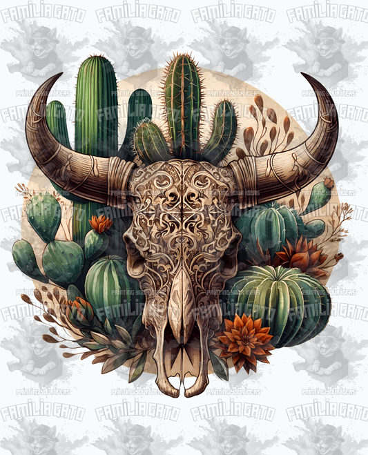 Western Bull/Cow Skull #31 DTF Transfer