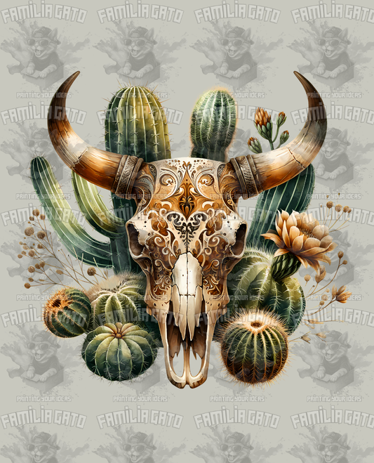 Western Bull/Cow Skull #32 DTF Transfer
