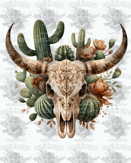 Western Bull/Cow Skull #33 DTF Transfer