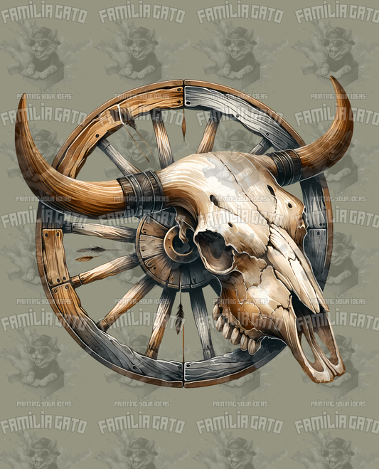 Western Bull/Cow Skull #6 DTF Transfer