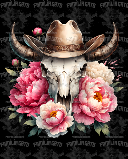 Western Bull/Cow Skull #7 DTF Transfer