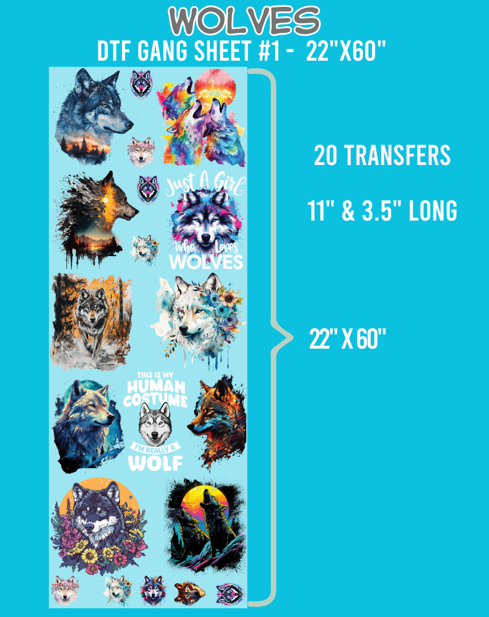 Wolves DTF Gang Sheet #1 - 22"x60"