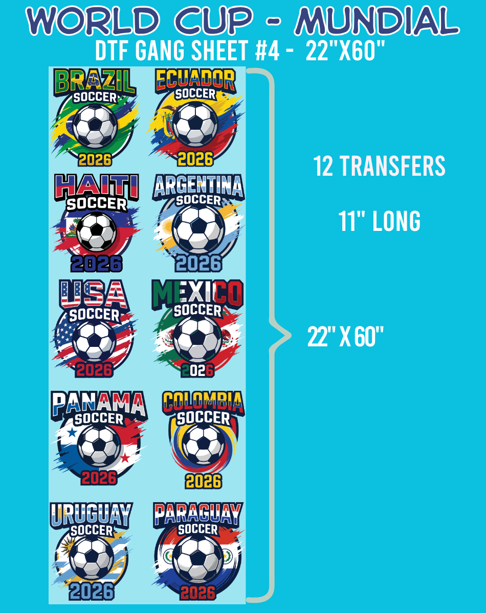 World Cup Mundial DTF Gang Sheet #4 - 22"x60"