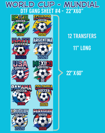 World Cup Mundial DTF Gang Sheet #4 - 22"x60"