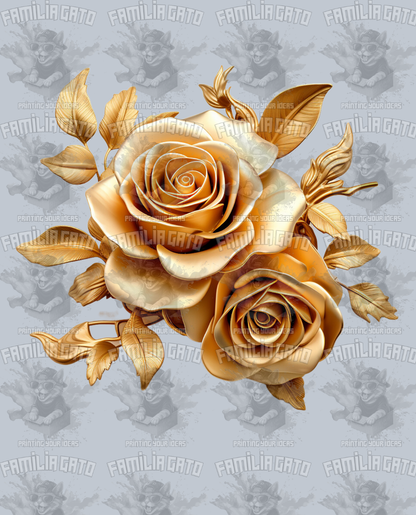 Yellow-Gold Roses DTF Transfer