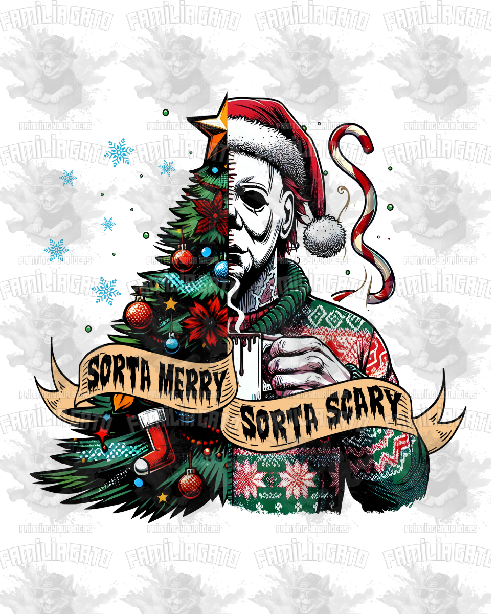 Sorta Merry Sorta Scary #4 DTF Transfer